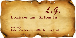 Lozinberger Gilberta névjegykártya
